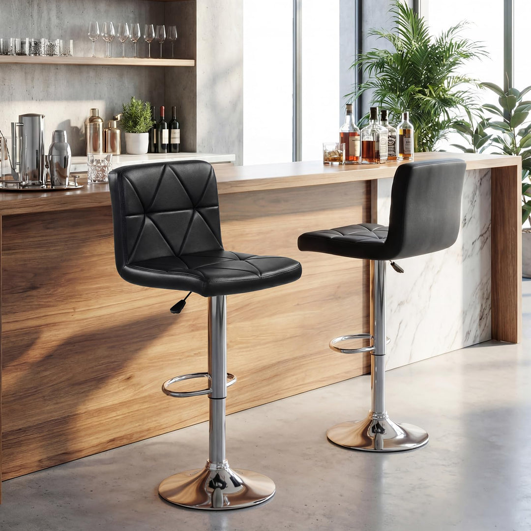 Giantex Modern Faux Leather Upholstered Counter Height Barstools Set of 2/4