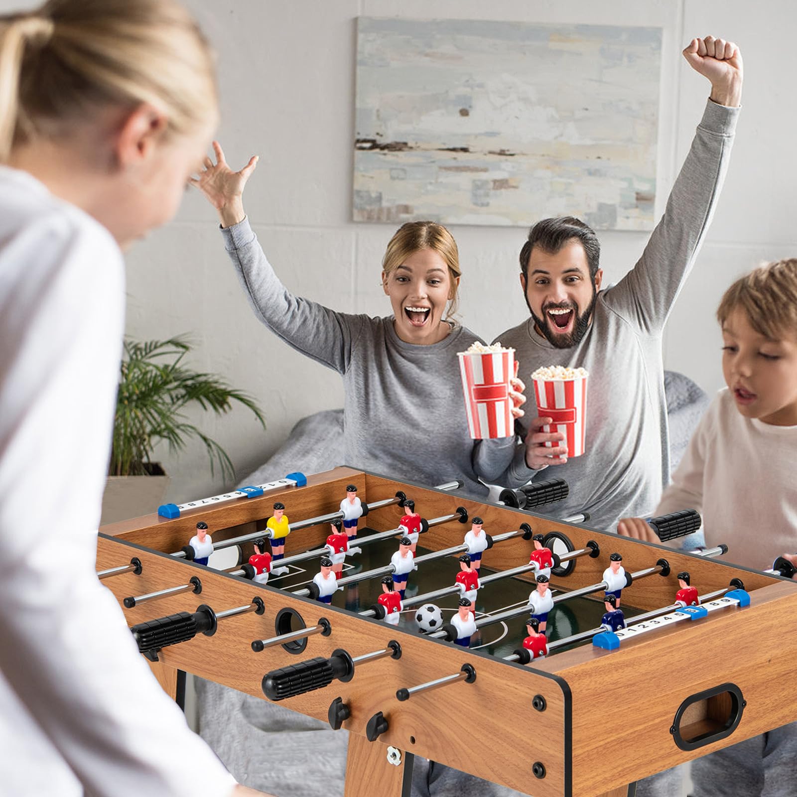 Giantex Folding Foosball Table, Space Saving Arcade Table Soccer with Durable Handle