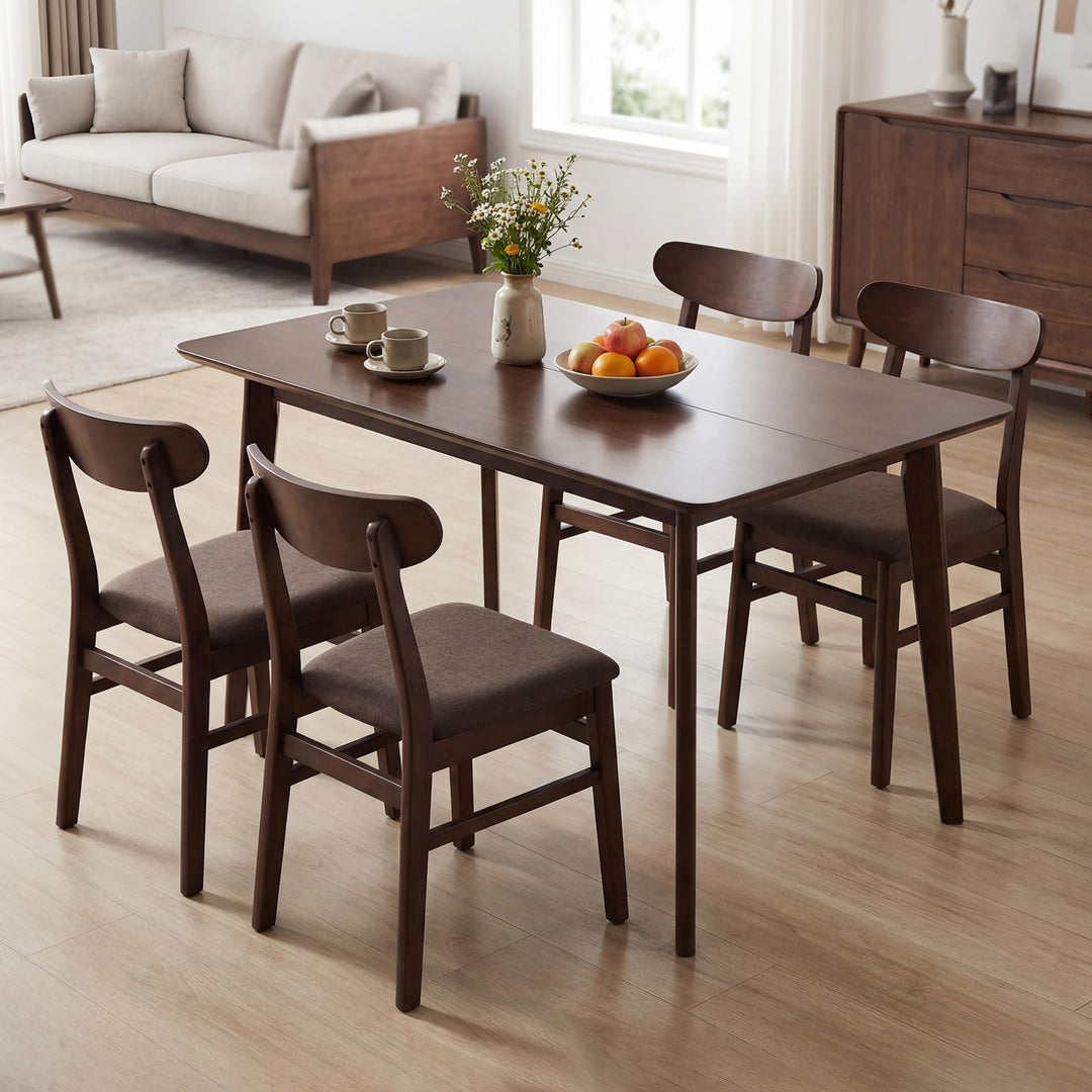 Giantex Dining Table for 4-6 People 47" Rectangular Wooden Kitchen Table