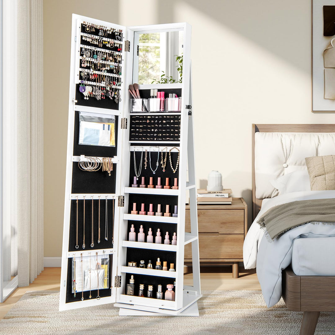 CHARMAID 3-in-1 Jewelry Armoire with Full Length Mirror