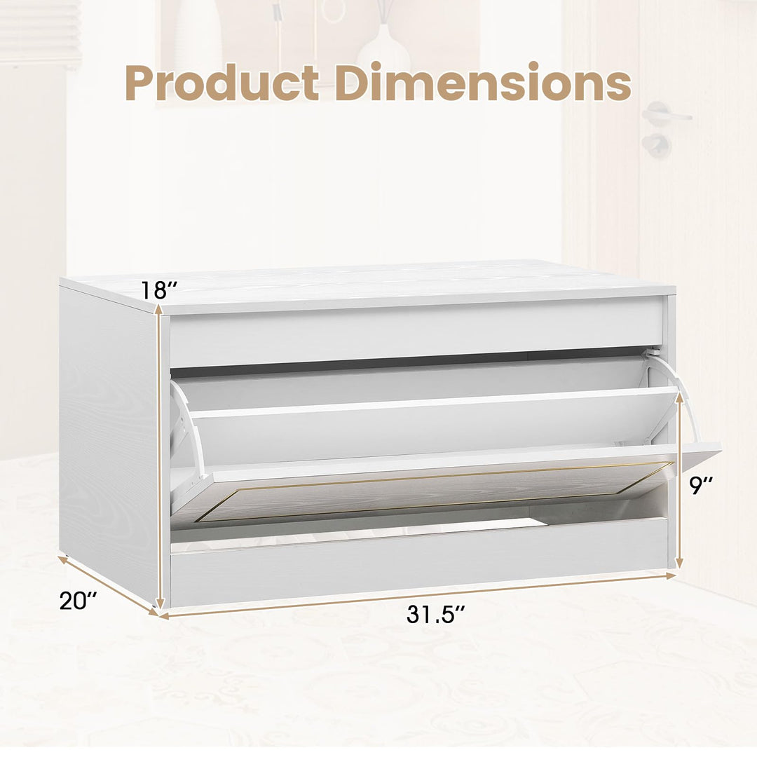 GIANTEX Hidden Shoe Storage Cabinet with Flip Drawer