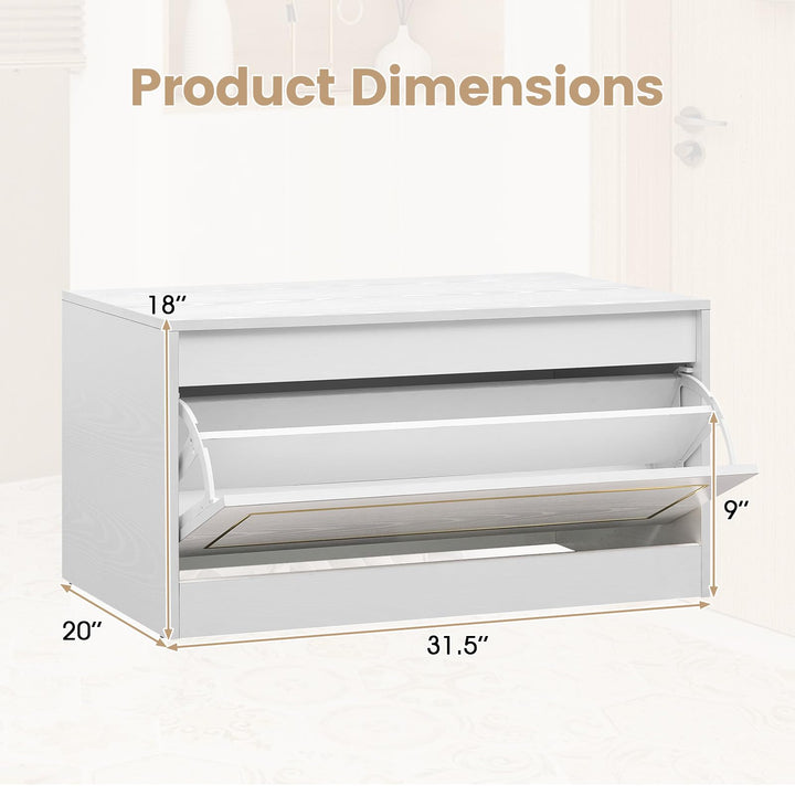 GIANTEX Hidden Shoe Storage Cabinet with Flip Drawer