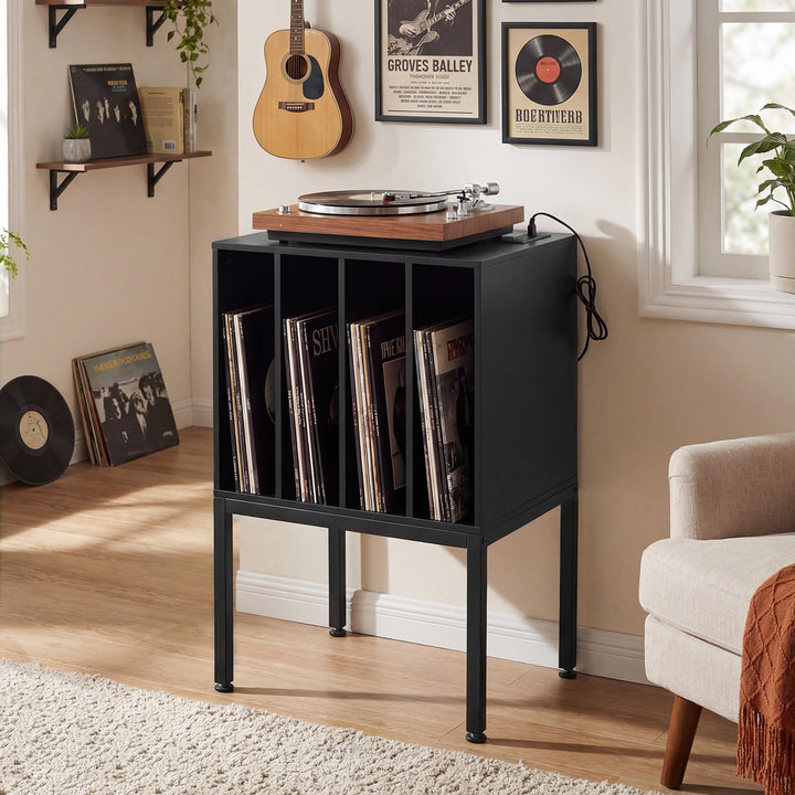 Giantex Record Player Stand with 4 Cabinet Up to 150 Albums