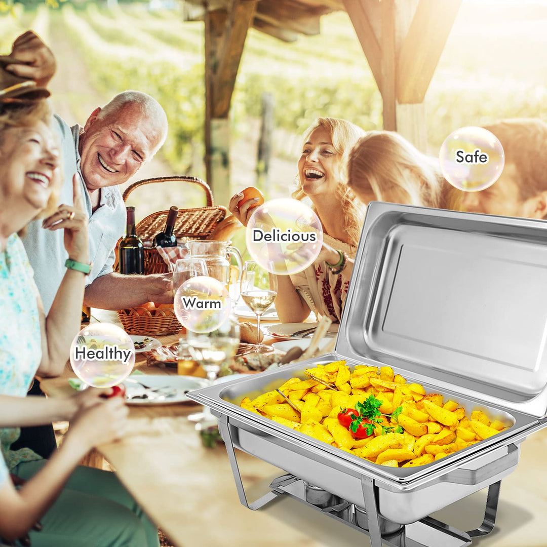 Giantex 2 Packs Chafing Dish 9 Quart Chafter Dishes Stainless Steel