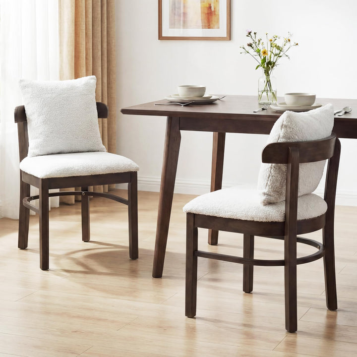 Giantex Wood Dining Chairs Set of 2/4 w/Removable Pillow