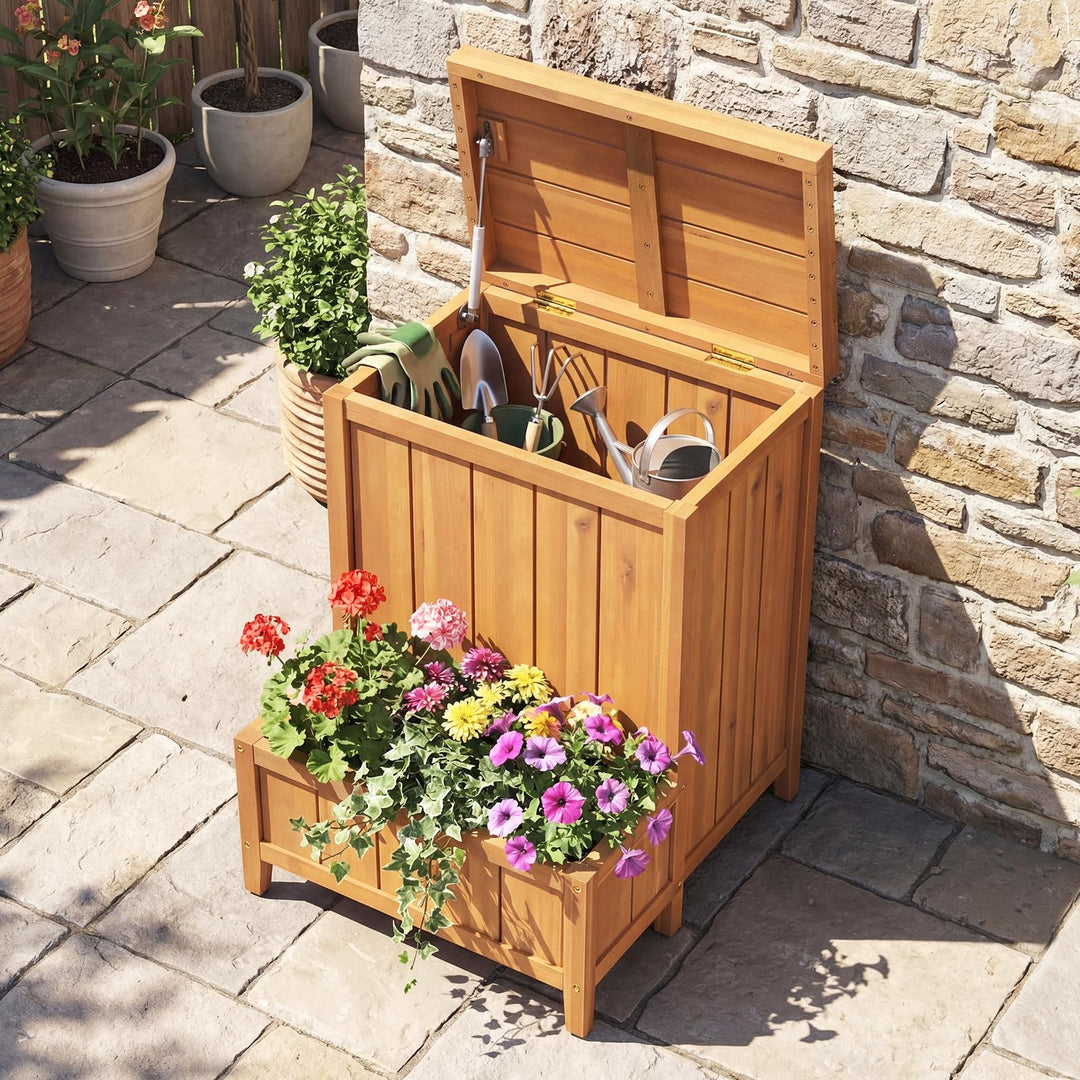 Giantex Outdoor Planter with Storage Box