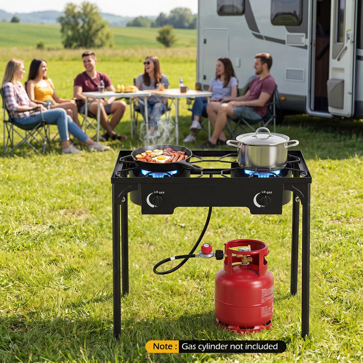 Giantex 2 Burner Propane Gas Stove | 160,000 BTU High Pressure Camping Cooker