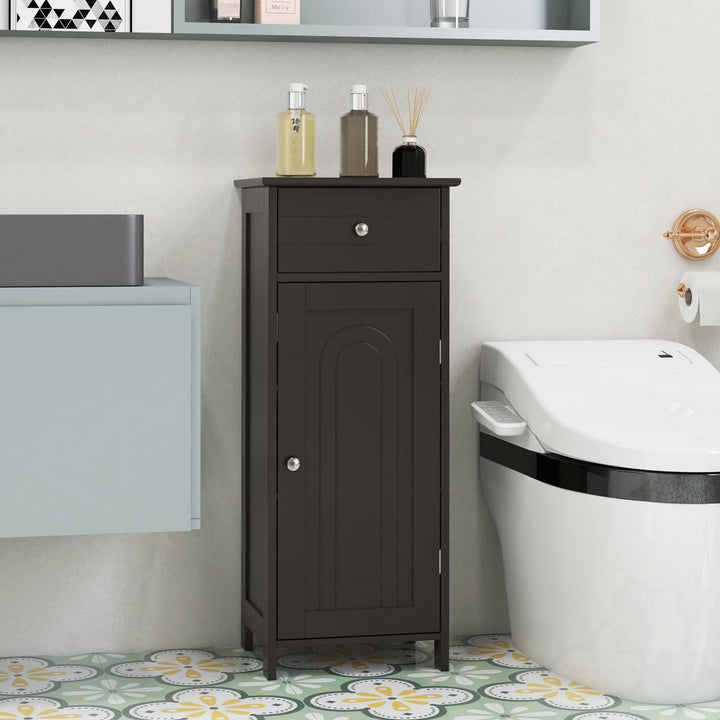 Giantex 34.5” Bathroom Cabinet Narrow Side Storage Organizer with Drawer