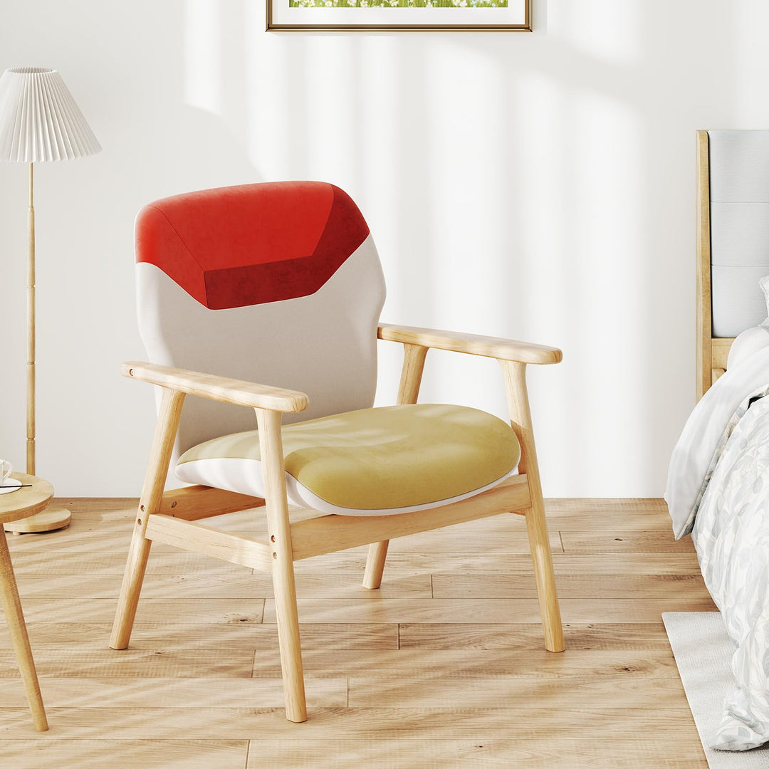 Giantex Upholstered Side Armchair with Spacious Backrest