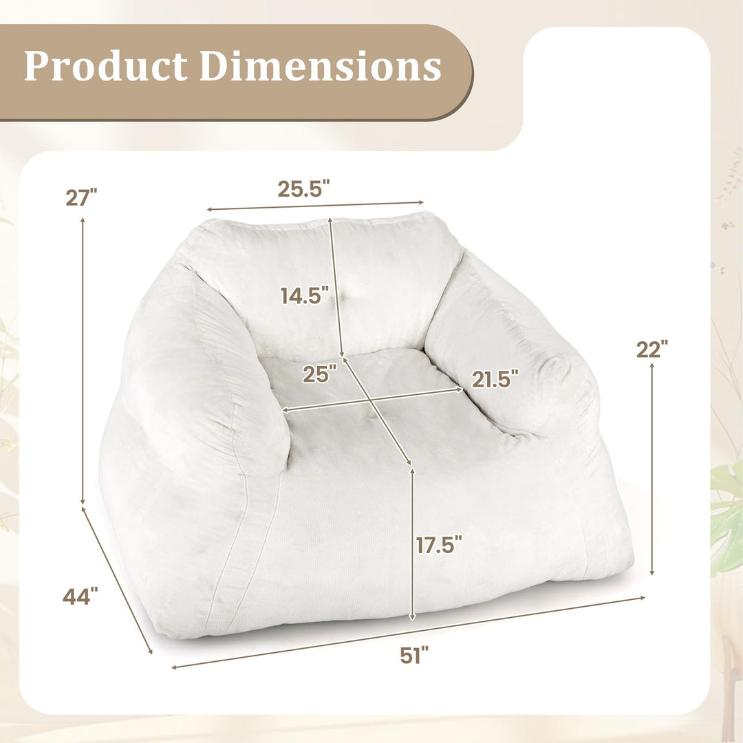 Giantex Bean Bag Chair for Adults Teens Plush Lazy Sofa with Ultra-Soft Velvet Cover & Non-Slip Bottom