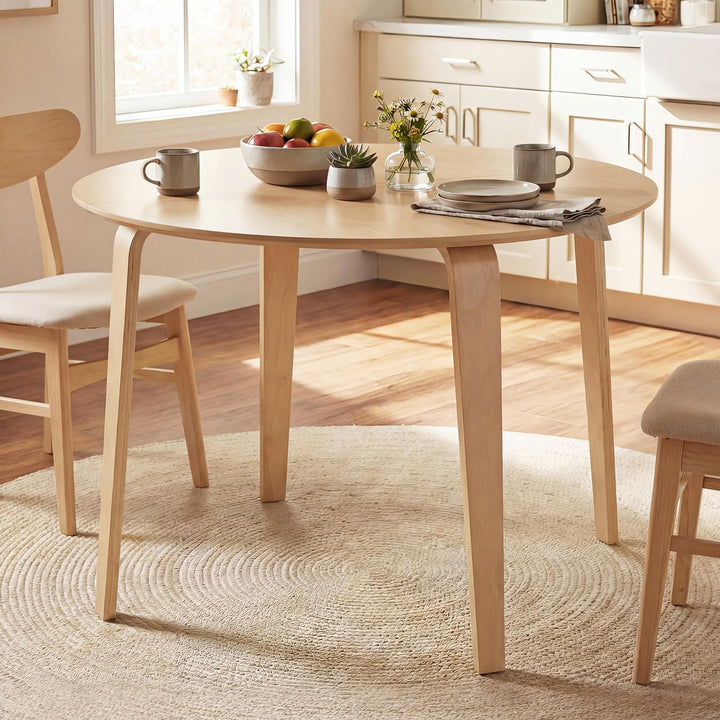 Giantex 37.5" Wooden Kitchen Table with Solid Rubber Wood Legs