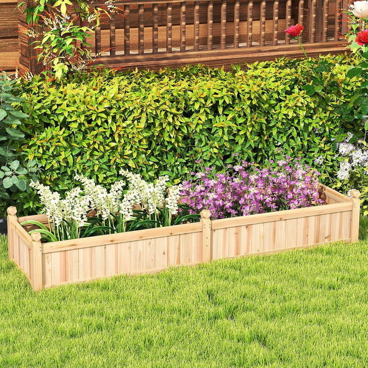 Giantex Wood Raised Garden Bed with Corner Drainage