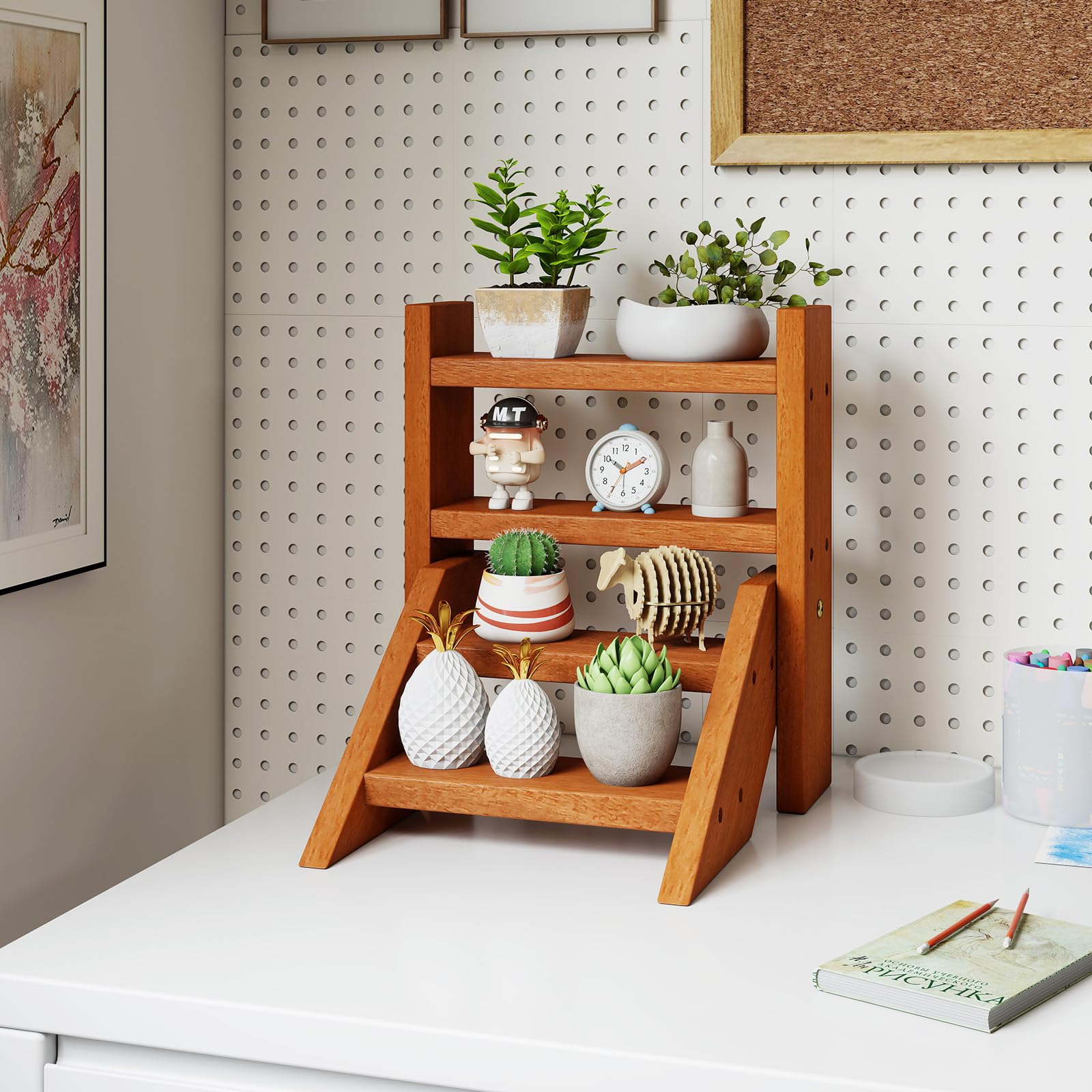 Giantex Plant Stand for Desk 4-Tier Small Tabletop Ladder Shelf