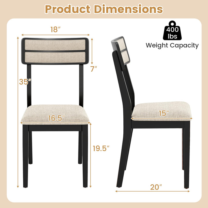 Giantex Modern Dining Chairs Set of 2/4 Upholstered Kitchen Chair