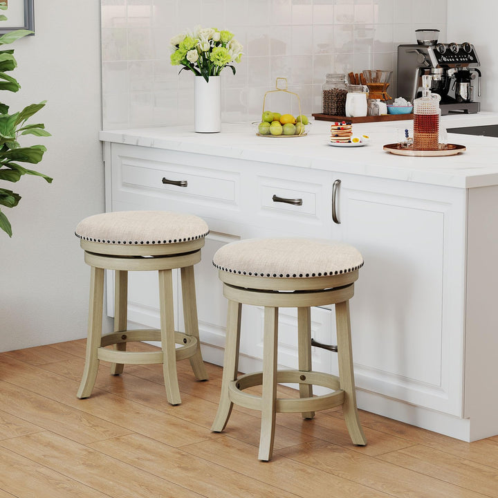 Giantex 24"Swivel Bar Stools Set of 2/4 with Comfy Padded Seat Cushion