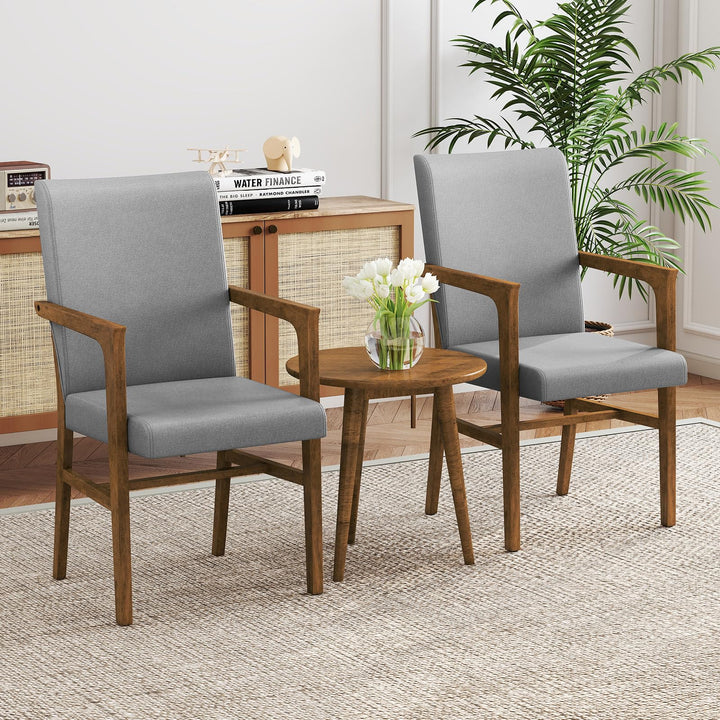 Giantex Mid Century Modern Dining Chairs Set of 2/4 with High Back, Solid Wooden Frame & Soft Cushion