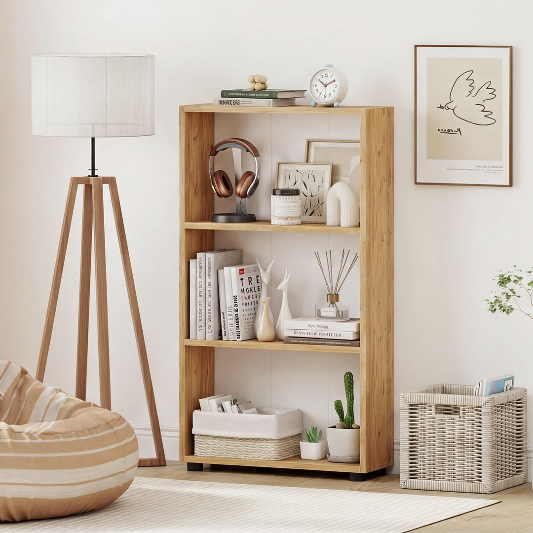 Giantex 3-Tier Bookcase with Anti-Tipping Kit for Living Room