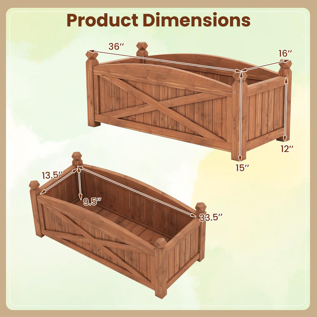 Giantex Rectangular Garden Bed for Vegetables Flower Herb Fruit