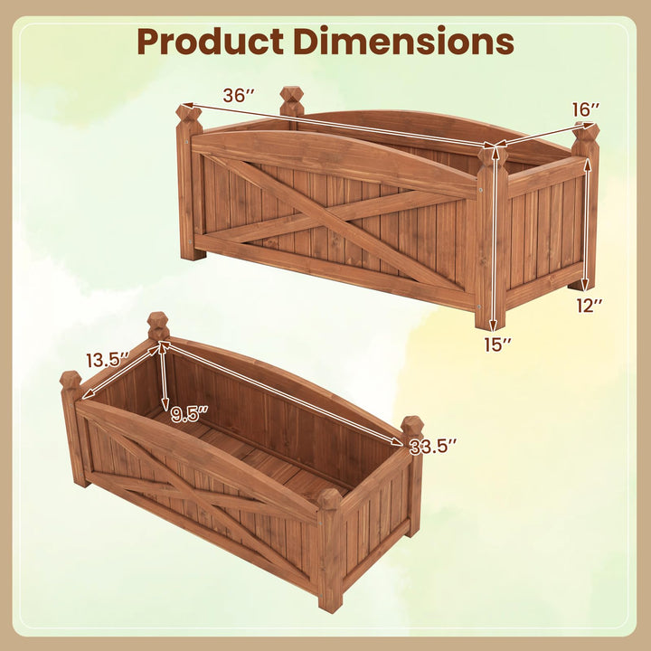 Giantex Rectangular Garden Bed for Vegetables Flower Herb Fruit