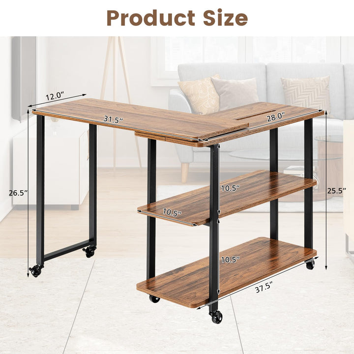 Giantex 360° Free Rotating Sofa Side Table