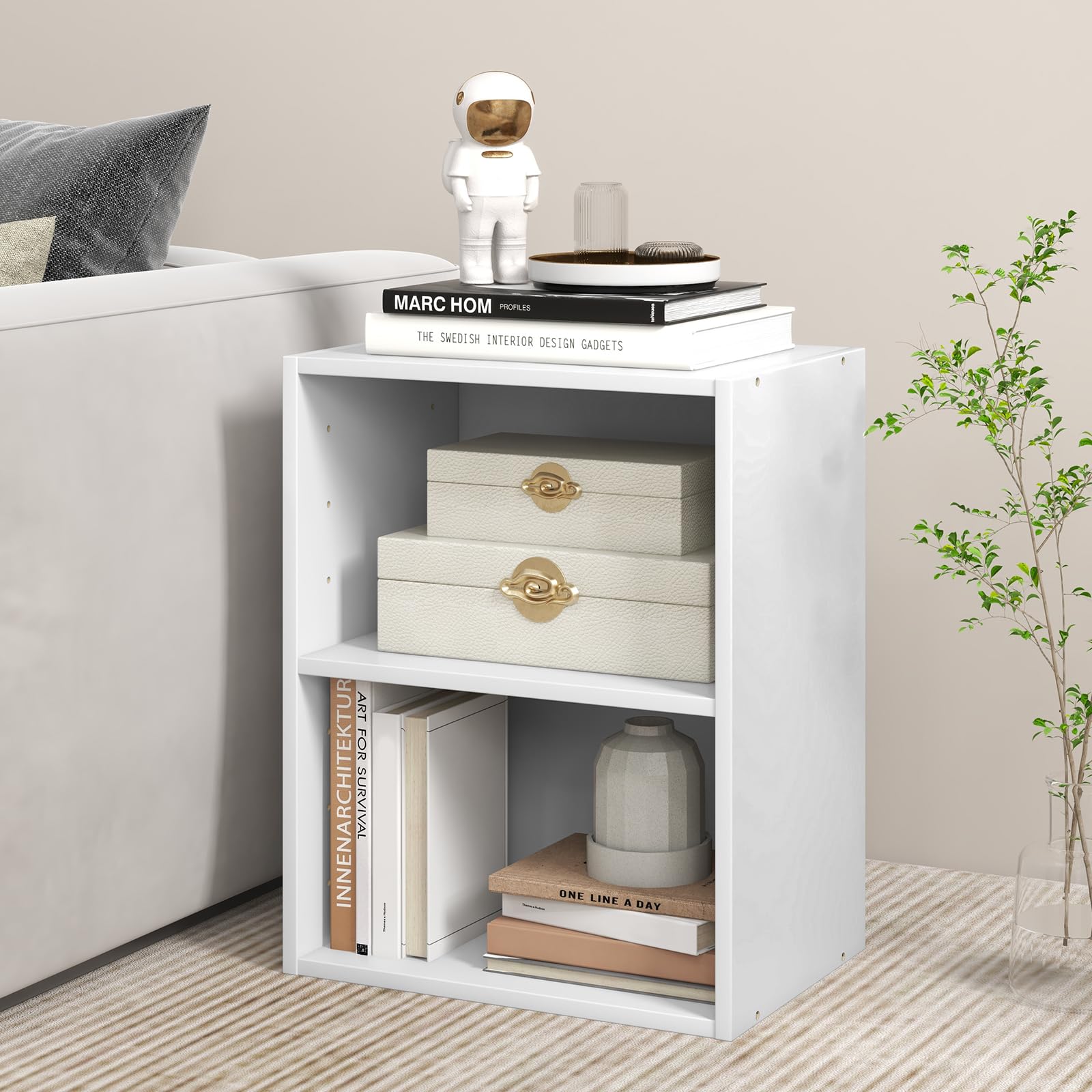 Giantex Bookshelf and Bookcase 2-layer Storage Shelf