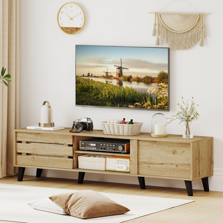 Giantex Mid Century Modern TV Stand for 65-80 Inch TV