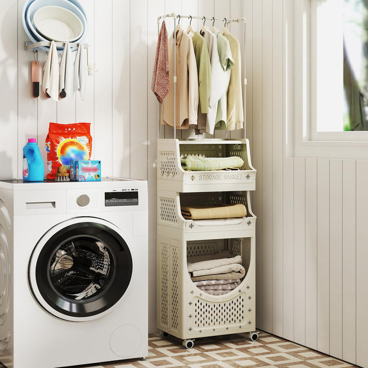 Giantex 4-Tier Laundry Cart with Hanging Rack