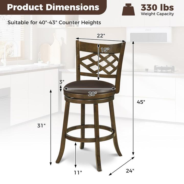 Giantex Swivel Bar Stools Set of 2/4 26"/31" Bar Height Chairs