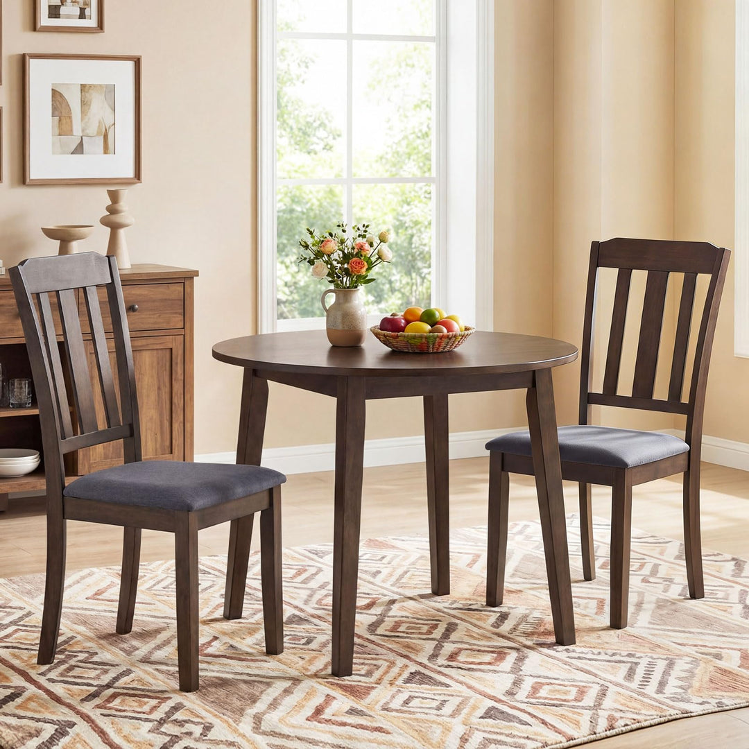 Giantex Rubber Wood Dining Room Chairs with Comfortable Backrest &amp; Padded Seat