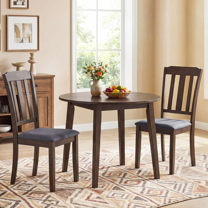 Giantex Rubber Wood Dining Room Chairs with Comfortable Backrest &amp; Padded Seat