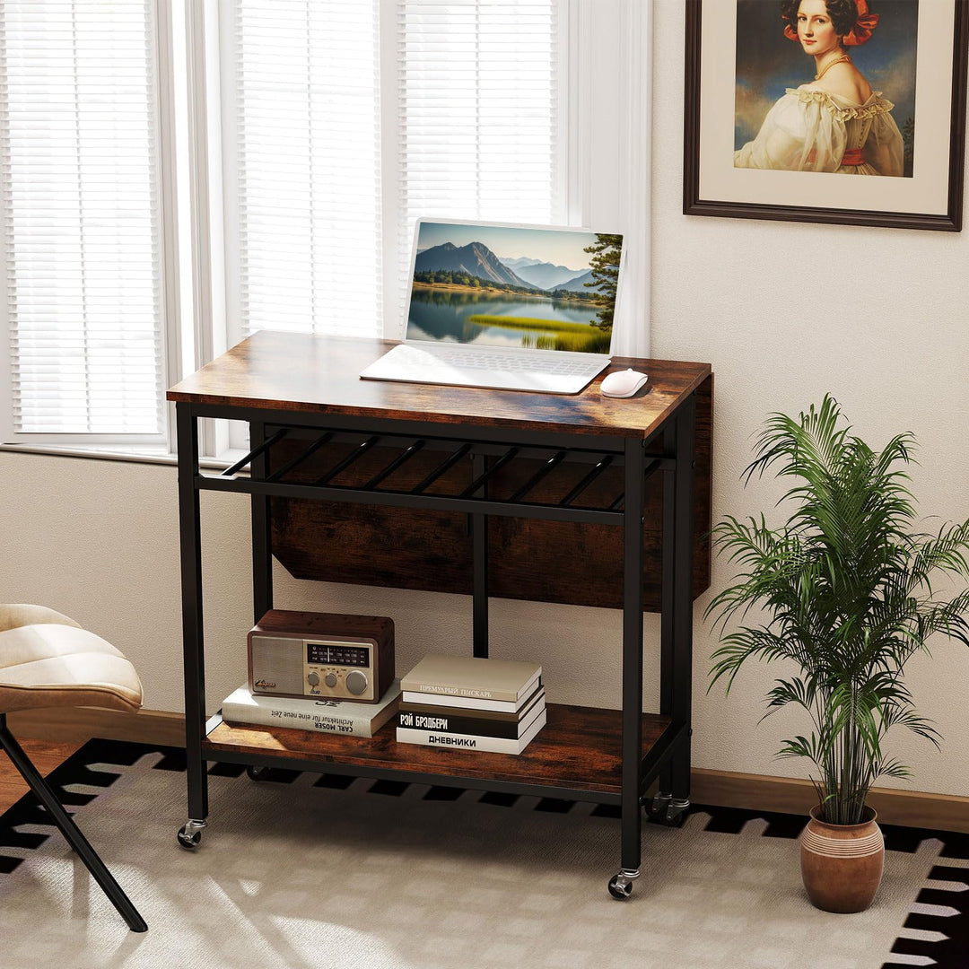 Giantex Folding Dining Table with 5 Wheels