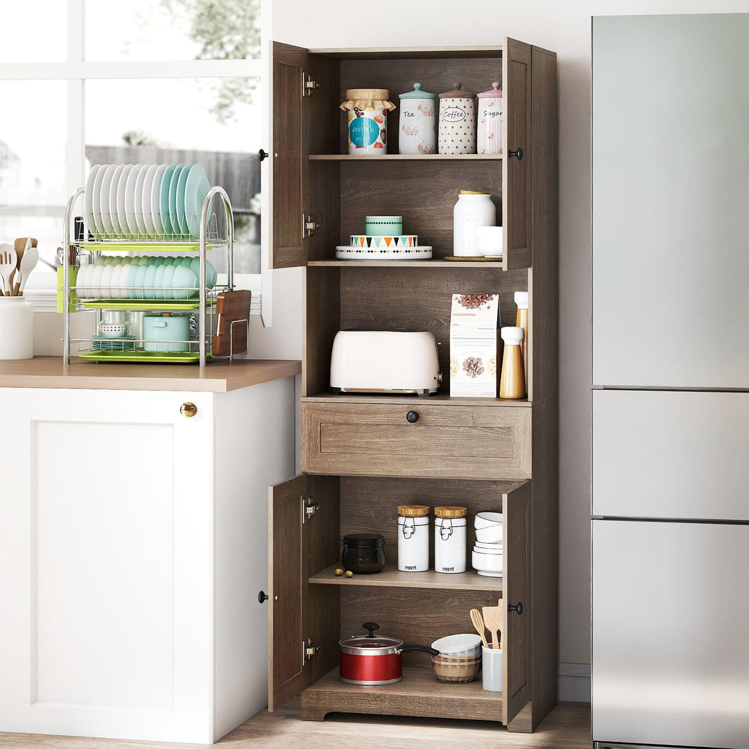 Giantex 67.5" Tall Floor Storage Cabinet w/4 Doors & 1 Drawer