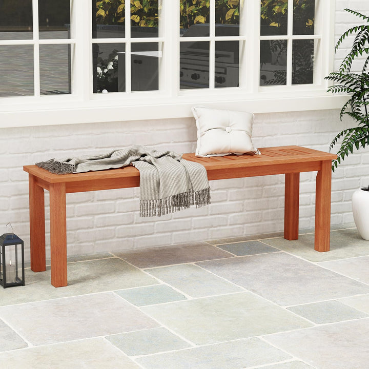 Giantex Outdoor Bench with Slatted Seat for Patio Dining