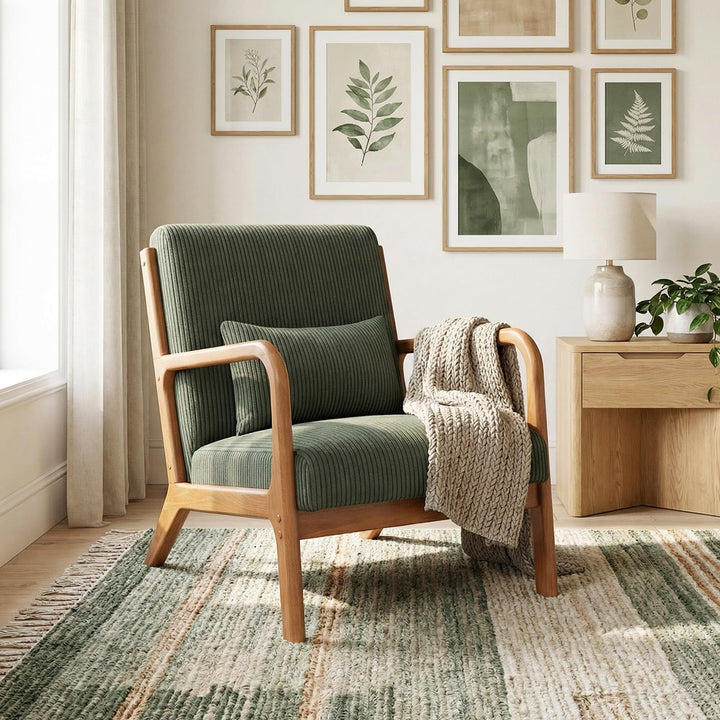 Giantex Modern Accent Chair Corduroy Upholstered Lounge Chair