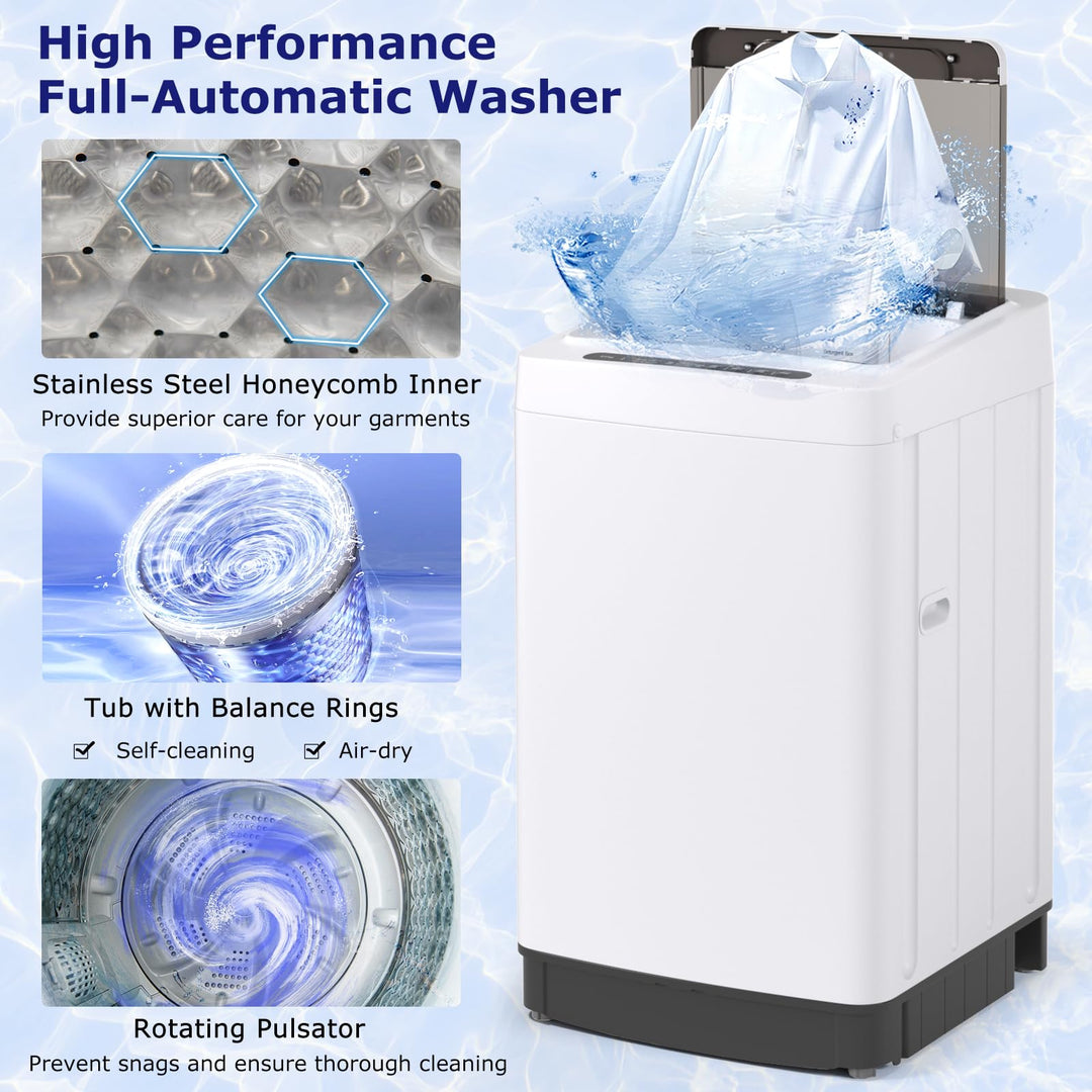 Giantex Portable Washing Machine, 1.5 cu.ft Compact Washer with Drain Pump, LED Display