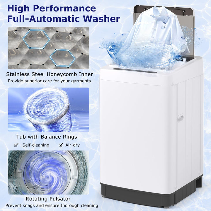 Giantex Portable Washing Machine, 1.5 cu.ft Compact Washer with Drain Pump, LED Display