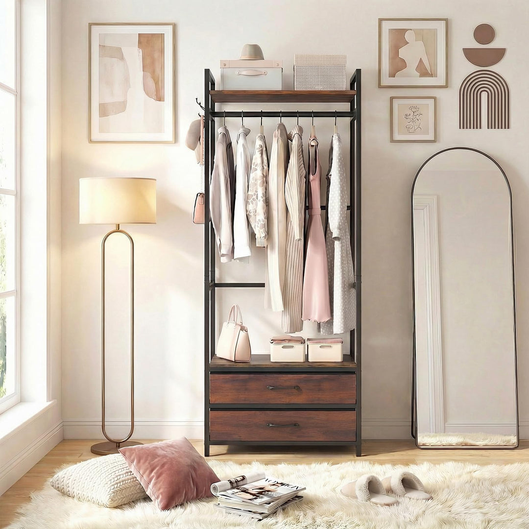 Giantex Clothes Rack with Drawers for Living Room