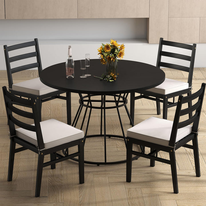 Giantex 47" Round Farmhouse Kitchen Table for 4