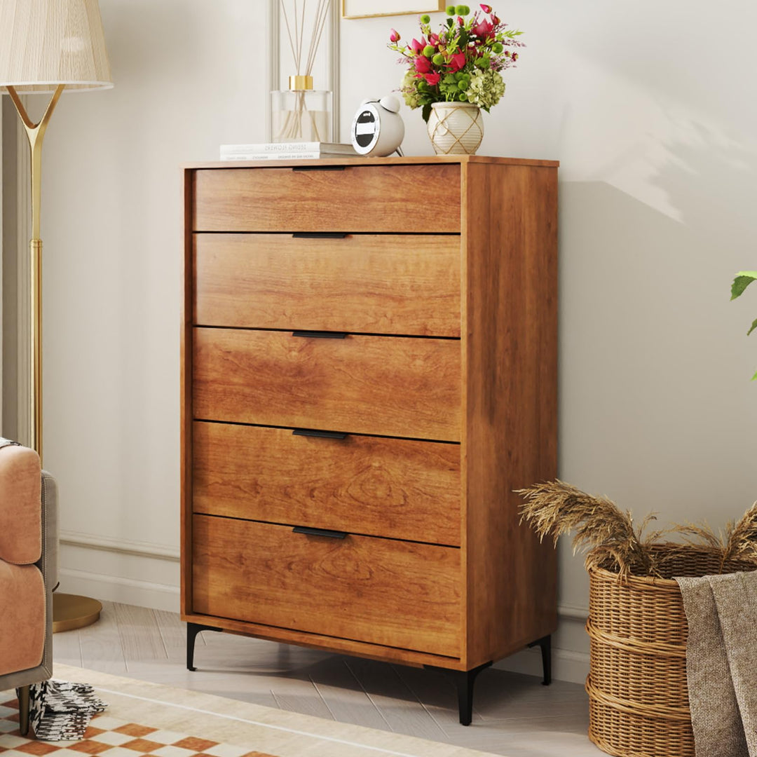 Giantex Wooden Storage Cabinet with Anti-Tip Kit & Sturdy Metal Legs