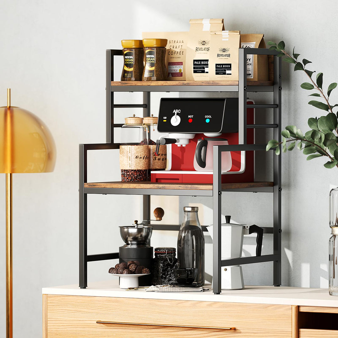 Giantex 3-Tier Microwave Stand, Space-Saving Microwave Oven Rack with 2 Open Shelves & Heavy-Duty Metal Frame