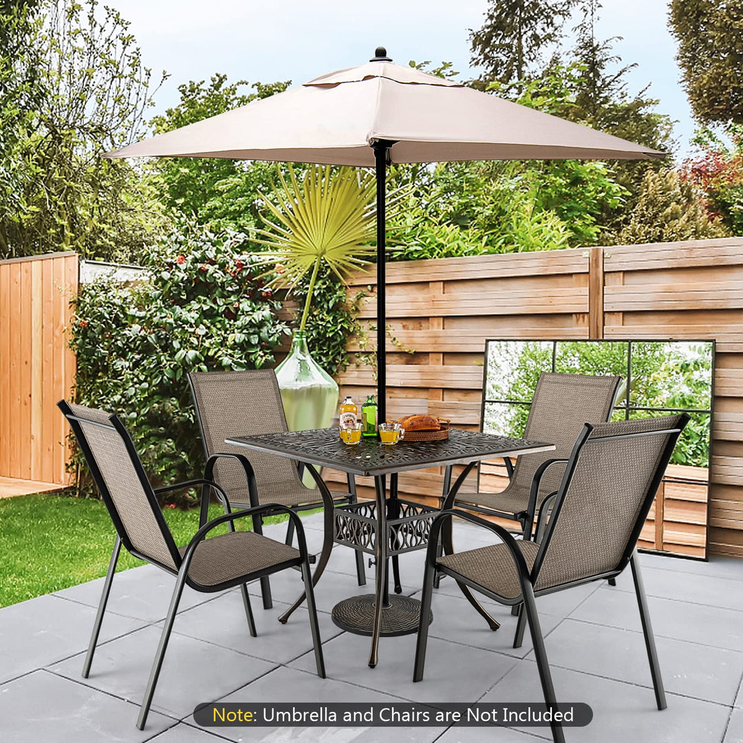 Giantex Patio Dining Table, Cast Aluminum Outdoor Table for 4 Persons