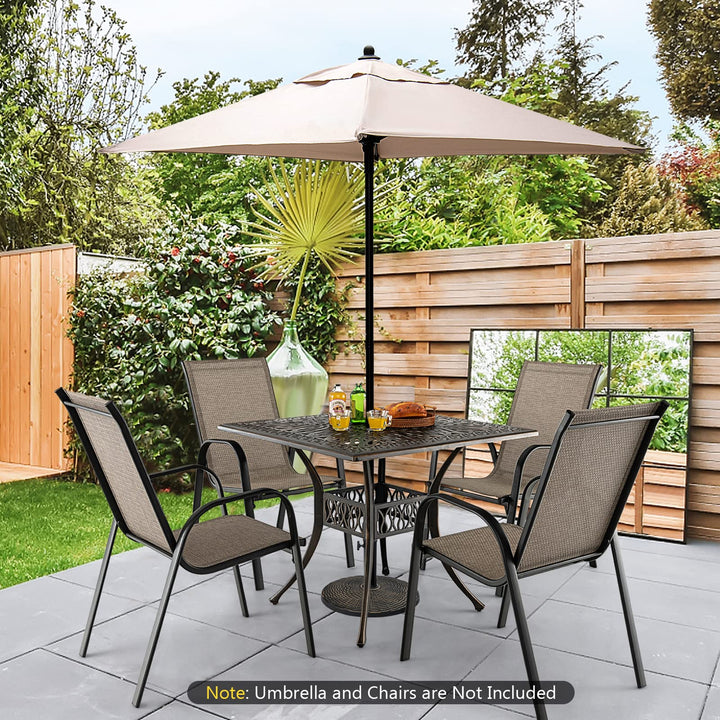 Giantex Patio Dining Table, Cast Aluminum Outdoor Table for 4 Persons