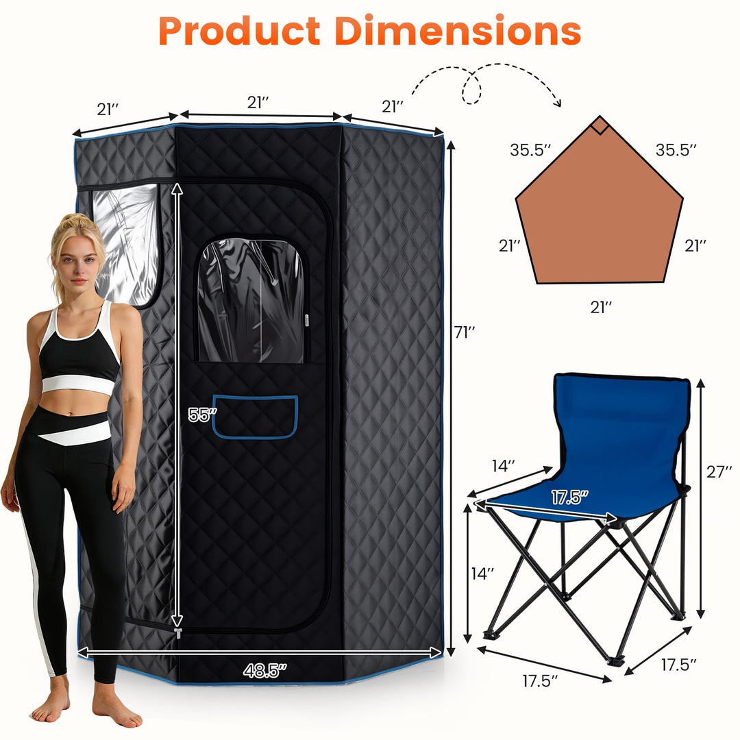 Giantex 3L Portable Steam Sauna(35.5" x 35.5" x 71" )