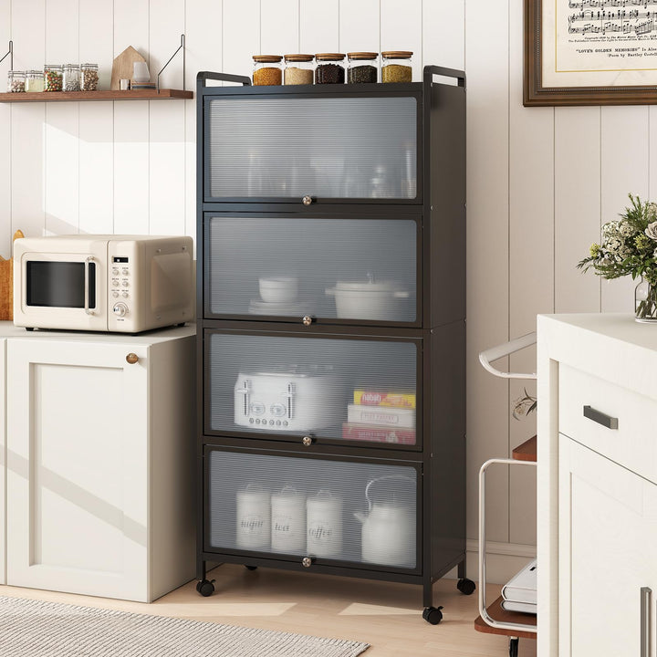 Giantex 5-Tier Freestanding Kitchen Bakers Rack with 4 Rolling Casters for Dining Room