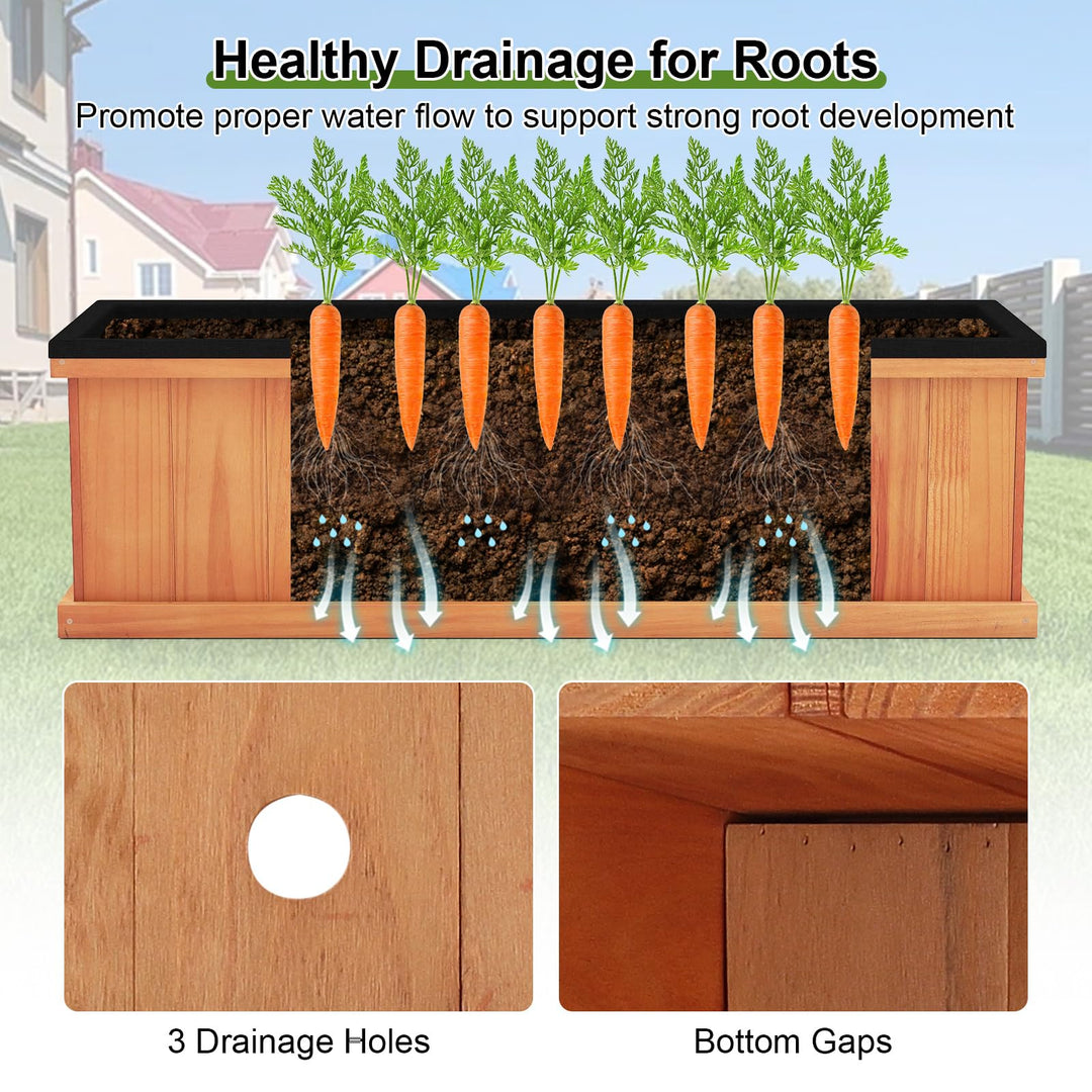 Giantex Outdoor Raised Garden Bed Set of 1/2 (40” x 13” x 12”)