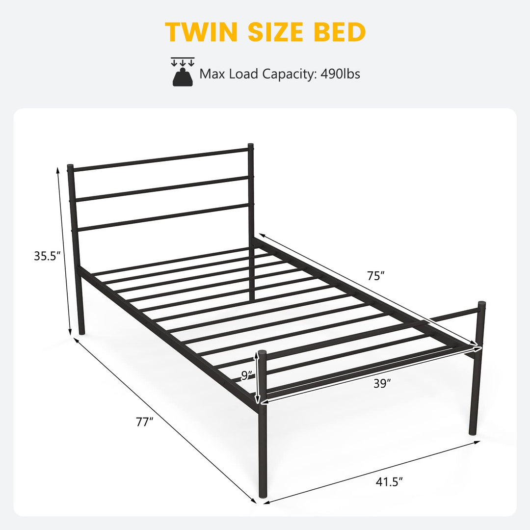 Giantex Twin Size Metal Bed Frame with Headboard & Footboard, 13.5 Inch Platform Bed Frame
