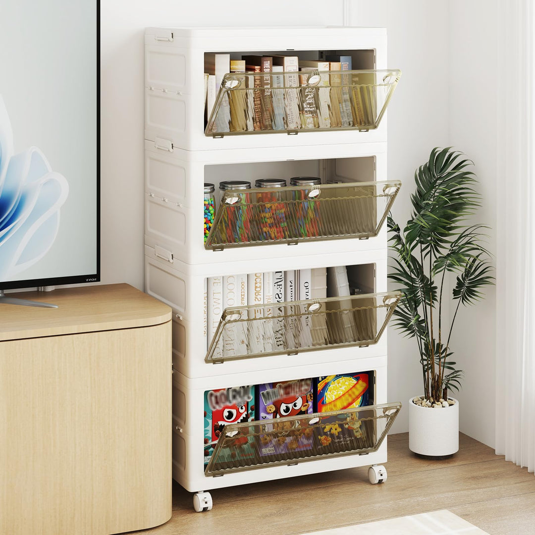Giantex 44 Gal Plastic Storage Bins with Lids for Living Room
