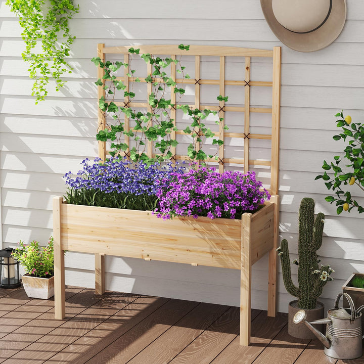 Giantex Raised Garden Bed with Trellis