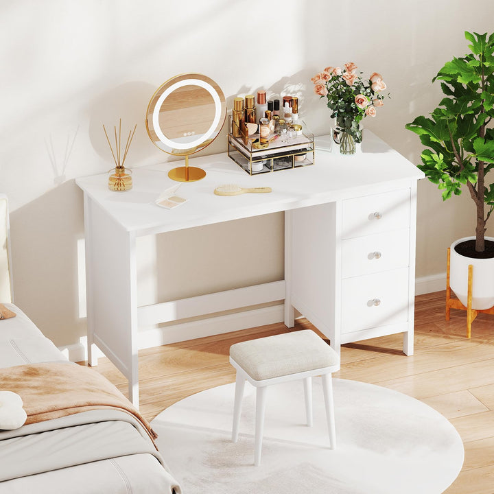 Giantex 48 Inch White Desk with Drawers