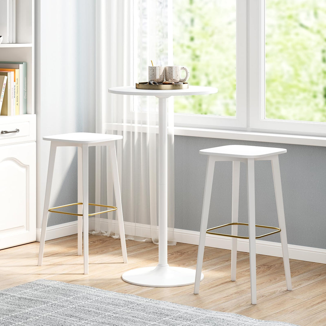 Giantex Two-in-one Bar Table with Detachable Pole, Metal Base, 24" Round Top, 40"/22" Two Convertible Height